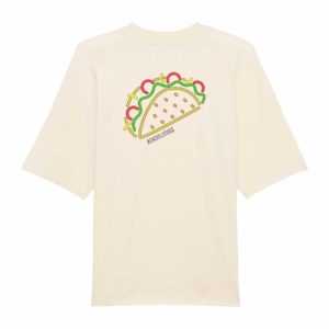 Oversized Unisex-T-Shirt natural raw „Taco-Dirty“