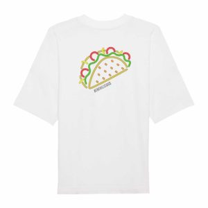 Oversized Unisex-T-Shirt white „Taco-Dirty“